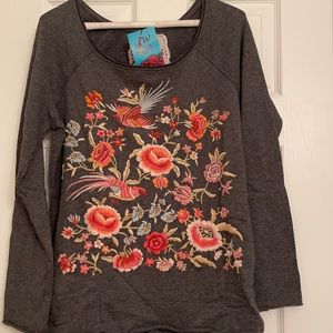 Johnny Was embroidered sweatshirt